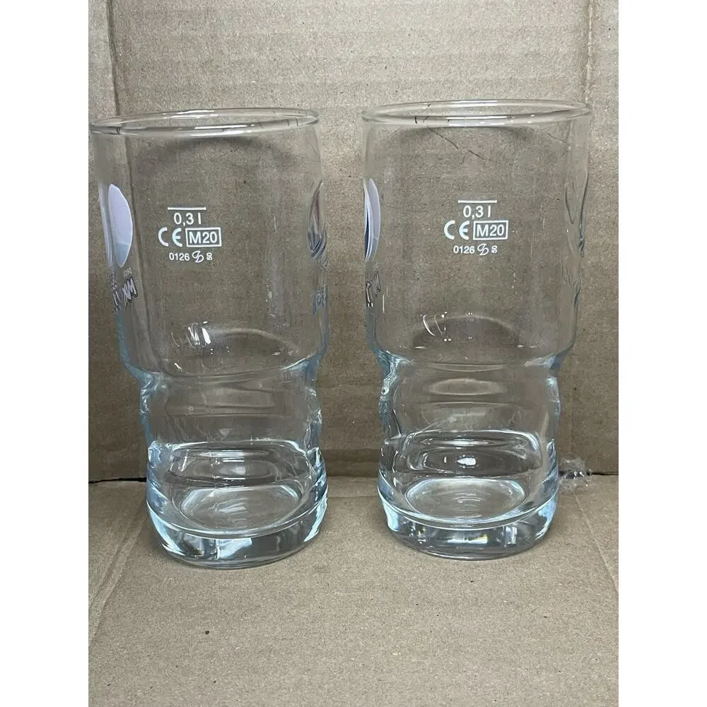 Pepsi Max Glass 12oz Set Of 2 HighBall Tumbler Color Logo RARE Vintage